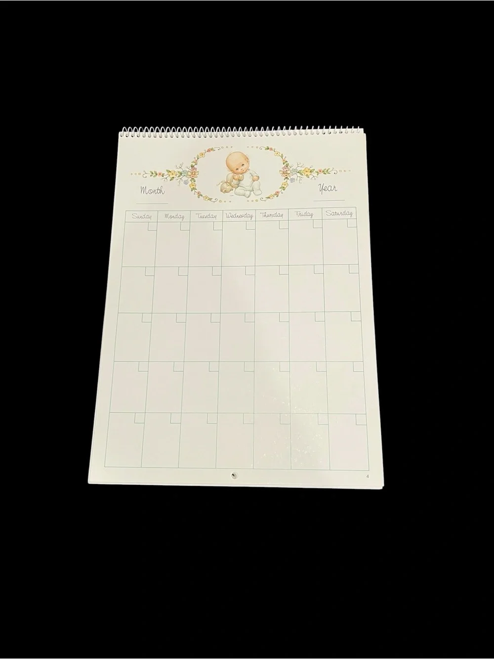 Baby's First Year Calendar Ruth J Morehead Vintage 1989 Warm & Whimsical 8386-7